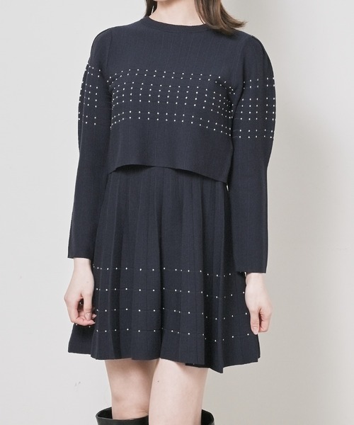 SNIDEL（スナイデル）の「クロップドニットセットアップ（ワンピース・レディース・ブルー/ピンクベージュ/ネイビー・FREE）」の18枚目の写真