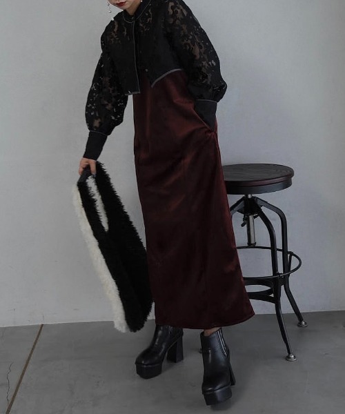 HARE(ハレ)の「【オケージョンドレス/結婚式】マルチWAYレースシャツSETキャミワンピース(HARE)(ドレス・レディース・ホワイト/ブラック/ネイビー/ボルドー・FREE)」の9枚目の写真