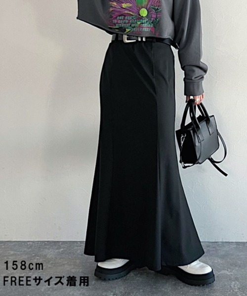 PAGEBOY（ページボーイ）の「WEB限定アイテム / ストレッチマーメイドスカート（スカート・レディース・ブルー/ブラック/カーキ/グレイッシュベージュ・FREE/S）」の9枚目の写真