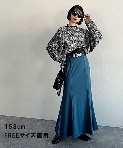 PAGEBOY（ページボーイ）の「WEB限定アイテム / ストレッチマーメイドスカート（スカート・レディース・ブルー/ブラック/カーキ/グレイッシュベージュ・FREE/S）」の17枚目の写真