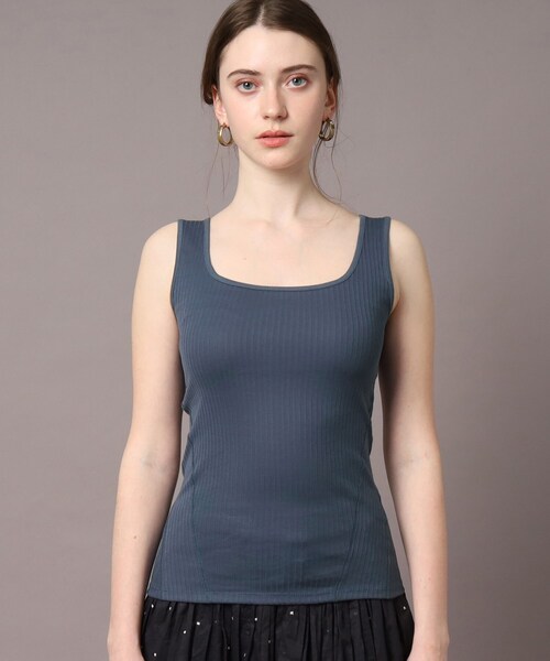 DRESSTERIOR（ドレステリア）の「◆【otonaMUSE5月号掲載】スクエアリブタンク（タンクトップ・レディース・ホワイト/ブラック/ブルー・34/36/38）」の3枚目の写真