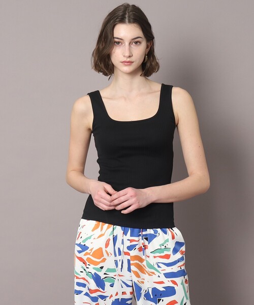 DRESSTERIOR（ドレステリア）の「◆【otonaMUSE5月号掲載】スクエアリブタンク（タンクトップ・レディース・ホワイト/ブラック/ブルー・34/36/38）」の2枚目の写真