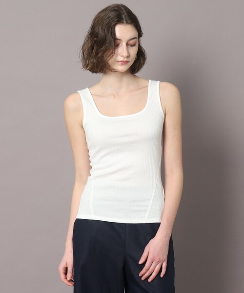 DRESSTERIOR（ドレステリア）の「◆【otonaMUSE5月号掲載】スクエアリブタンク（タンクトップ・レディース・ホワイト/ブラック/ブルー・34/36/38）」の9枚目の写真