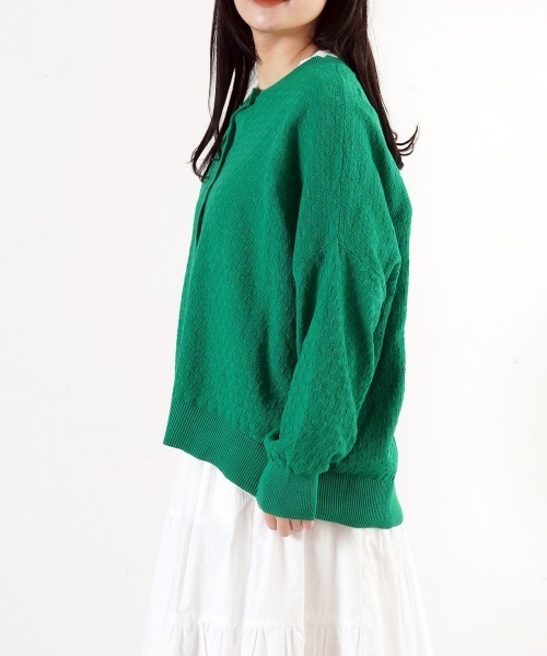 LUPILIEN(ルピリアン)の「綿12Gニット カーディガン(カーディガン/ボレロ・レディース・グリーン/ブラック/アイボリー/ブルー・FREE)」の8枚目の写真
