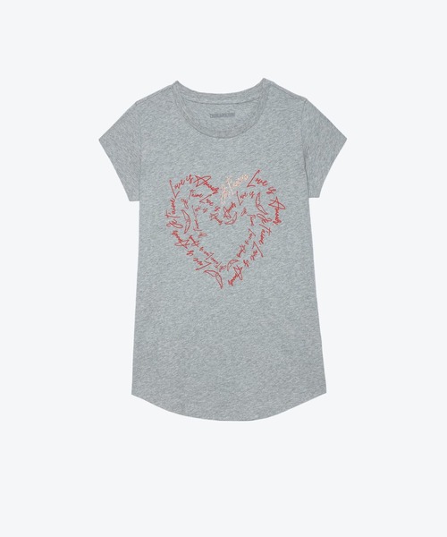 サルセーションウェア ハートグレーＴシャツ L ZADIG&VOLTAIRE（ザディグ エ ヴォルテール）の「SKINNY HEART
