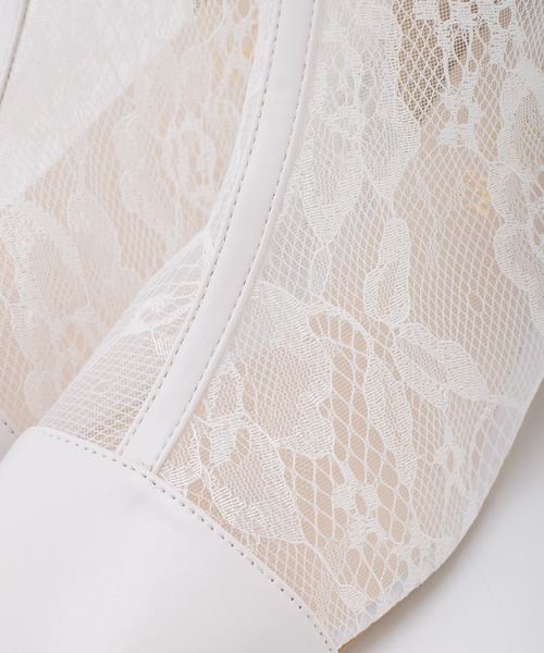 one after another NICE CLAUP（ワンアフターアナザーナイスクラップ）の「シアーショートブーツ（ブーツ・レディース・アイボリー/グレー/ホワイト・SMALL/MEDIUM/LARGE）」の5枚目の写真