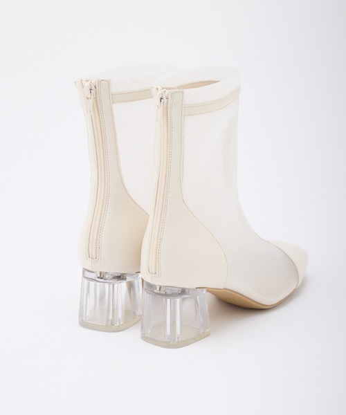 one after another NICE CLAUP（ワンアフターアナザーナイスクラップ）の「シアーショートブーツ（ブーツ・レディース・アイボリー/グレー/ホワイト・SMALL/MEDIUM/LARGE）」の7枚目の写真