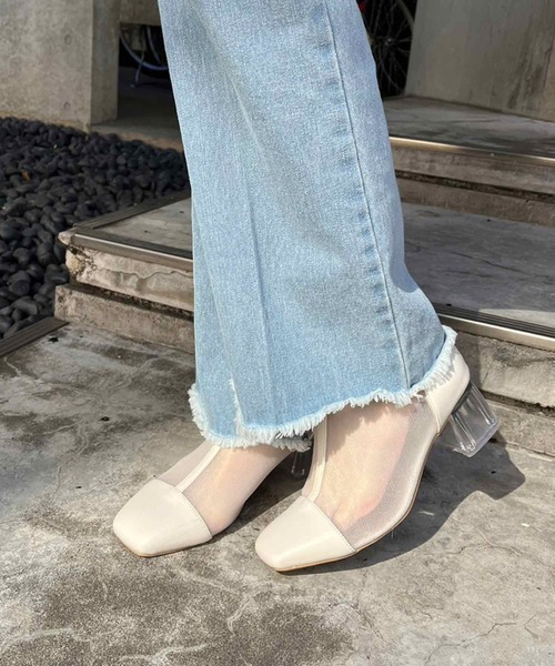 one after another NICE CLAUP（ワンアフターアナザーナイスクラップ）の「シアーショートブーツ（ブーツ・レディース・アイボリー/グレー/ホワイト・SMALL/MEDIUM/LARGE）」の19枚目の写真