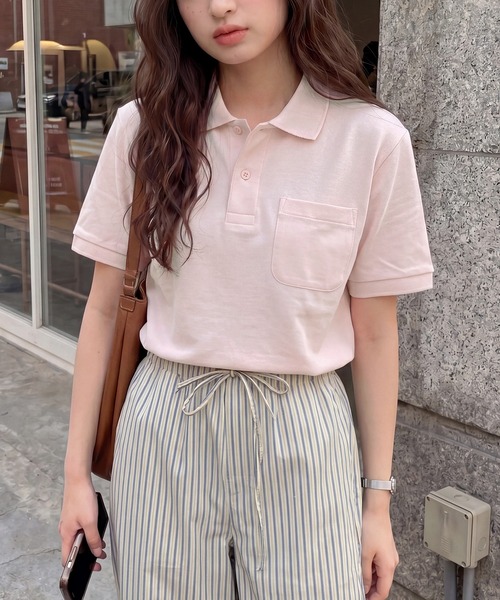 Printstar(プリントスター)の「【Printstar】 5.8オンス ポケット付き T/C 半袖ポロシャツ polo-shirts 鹿の子 UVカット 00100(ポロシャツ・レディース・ロイヤルブルー/ホワイト/ピンク/ネイビー/レッド/ブラック/ターコイズブルー/サックスブルー/オレンジ/イエロー/グレー・LL/M/S/L)」の9枚目の写真