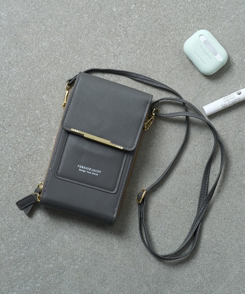SETUP7(セットアップセブン)の「【SETUP7】メタルアクセントスマホショルダーポーチ KNF(ショルダーバッグ・レディース・グレー/ブラック/ブラウン/レッド/グリーン/イエロー/ネイビー・FREE)」の4枚目の写真