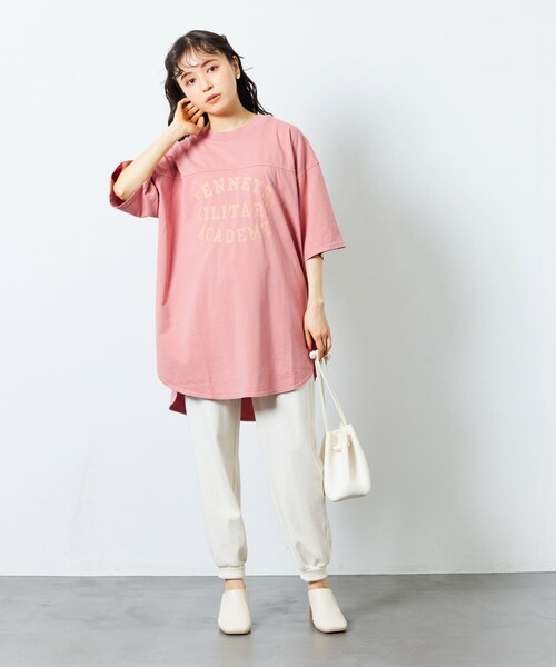 FREAK'S STORE（フリークスストア）の「【限定展開】PENNEYS×FREAK'S STORE/ペニーズ　別注 ピグメント フットボールTシャツ/ロゴT（Tシャツ/カットソー・レディース・ピンク/ブラック/グレー/ベージュ/オフホワイト・ﾌﾘ-）」の6枚目の写真