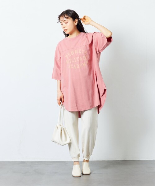 FREAK'S STORE（フリークスストア）の「【限定展開】PENNEYS×FREAK'S STORE/ペニーズ　別注 ピグメント フットボールTシャツ/ロゴT（Tシャツ/カットソー・レディース・ピンク/ブラック/グレー/ベージュ/オフホワイト・ﾌﾘ-）」の9枚目の写真