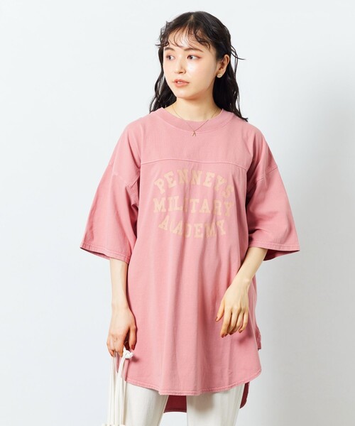 FREAK'S STORE（フリークスストア）の「【限定展開】PENNEYS×FREAK'S STORE/ペニーズ　別注 ピグメント フットボールTシャツ/ロゴT（Tシャツ/カットソー・レディース・ピンク/ブラック/グレー/ベージュ/オフホワイト・ﾌﾘ-）」の10枚目の写真