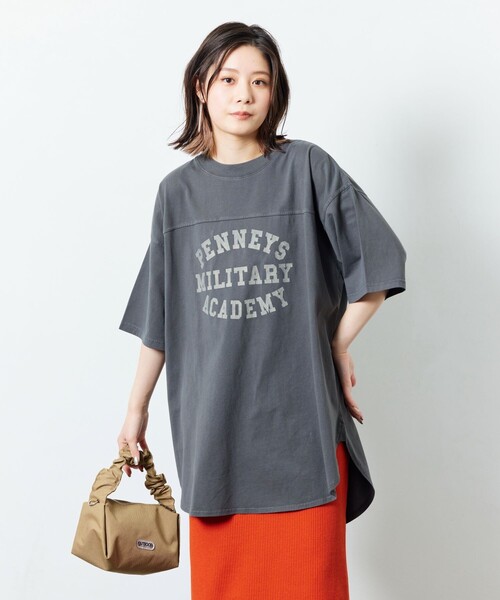FREAK'S STORE（フリークスストア）の「【限定展開】PENNEYS×FREAK'S STORE/ペニーズ　別注 ピグメント フットボールTシャツ/ロゴT（Tシャツ/カットソー・レディース・ピンク/ブラック/グレー/ベージュ/オフホワイト・ﾌﾘ-）」の11枚目の写真