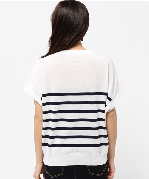 SHIPS for women（シップスフォーウィメン）の「★★ボーダー ドルマンショートスリーブ（ニット/セーター・レディース・レッド/ブルー/ネイビー・ONE SIZE）」の12枚目の写真