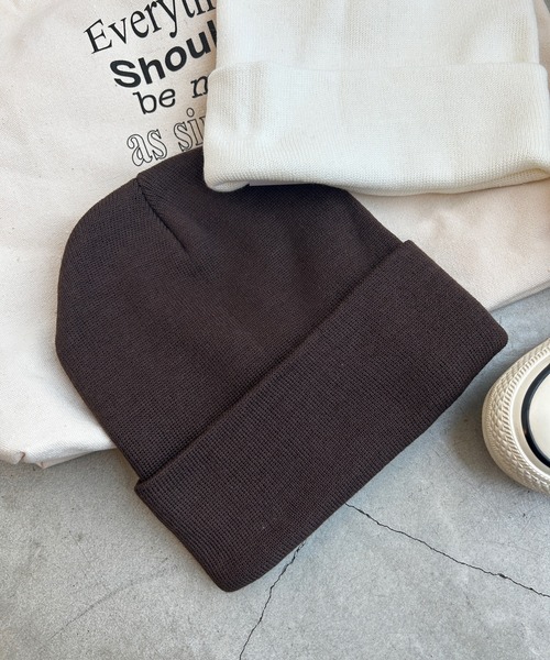 WEGO(ウィゴー)の「WEGO/カラービーニー(ニットキャップ/ビーニー・メンズ・ブラック/ブルー/ブラウン/オフホワイト・FREE)」の1枚目の写真