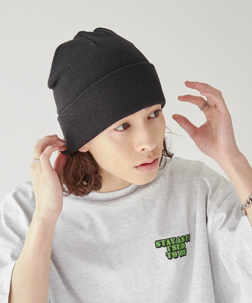 WEGO(ウィゴー)の「WEGO/カラービーニー(ニットキャップ/ビーニー・メンズ・ブラック/ブルー/ブラウン/オフホワイト・FREE)」の9枚目の写真