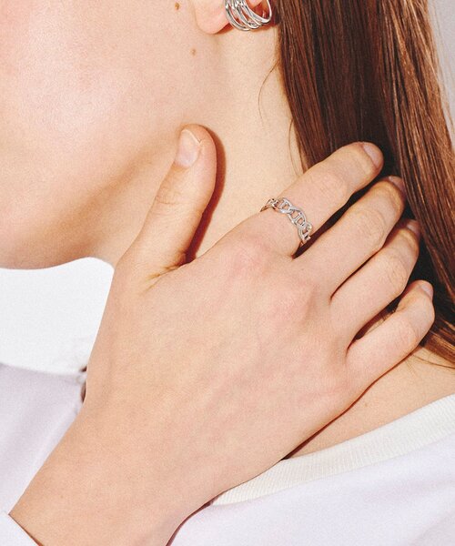 tk.TAKEO KIKUCHI（ティーケータケオキクチ）の「◆チェーンリング（リング・レディース・シルバー/ゴールド/シルバー系/シルバー系2/ブラック系1/シルバー系1・13/17）」の4枚目の写真