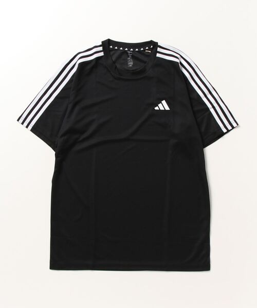 adidas(アディダス)の「アディダス adidas トレイン エッセンシャルズ スリーストライプス トレーニング半袖Tシャツ(Tシャツ/カットソー・メンズ・ブラック/ホワイト/ダークブルー・L/3L/M/LL/S)」の1枚目の写真