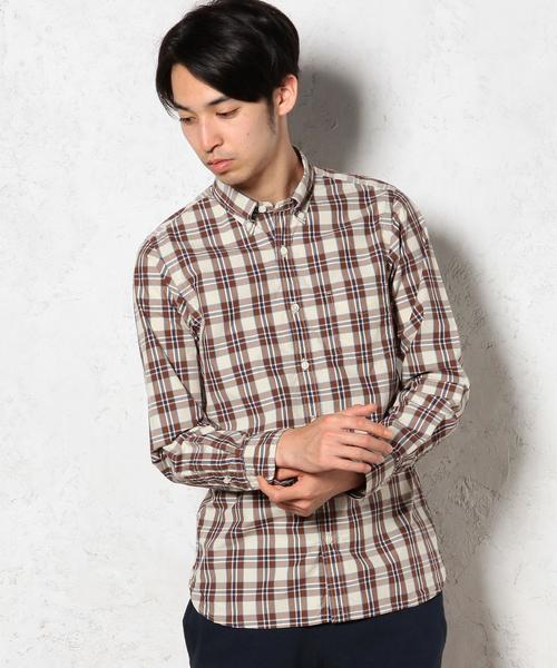 green label relaxing（グリーンレーベルリラクシング）の「STDM GLR PPLN シャツ◆（シャツ/ブラウス・メンズ・ブラウン/レッド/ケリー・LARGE/MEDIUM/SMALL/X-LARGE）」の2枚目の写真