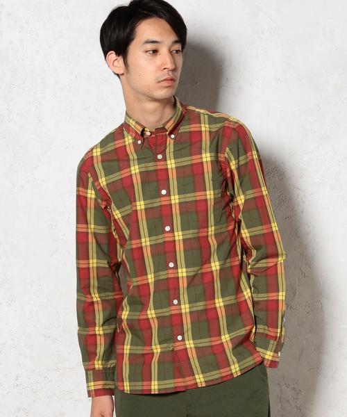 green label relaxing（グリーンレーベルリラクシング）の「STDM GLR PPLN シャツ◆（シャツ/ブラウス・メンズ・ブラウン/レッド/ケリー・LARGE/MEDIUM/SMALL/X-LARGE）」の3枚目の写真