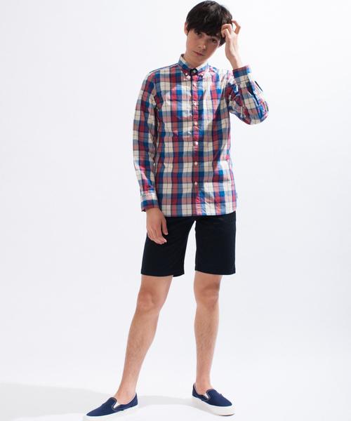 green label relaxing（グリーンレーベルリラクシング）の「STDM GLR PPLN シャツ◆（シャツ/ブラウス・メンズ・ブラウン/レッド/ケリー・LARGE/MEDIUM/SMALL/X-LARGE）」の16枚目の写真