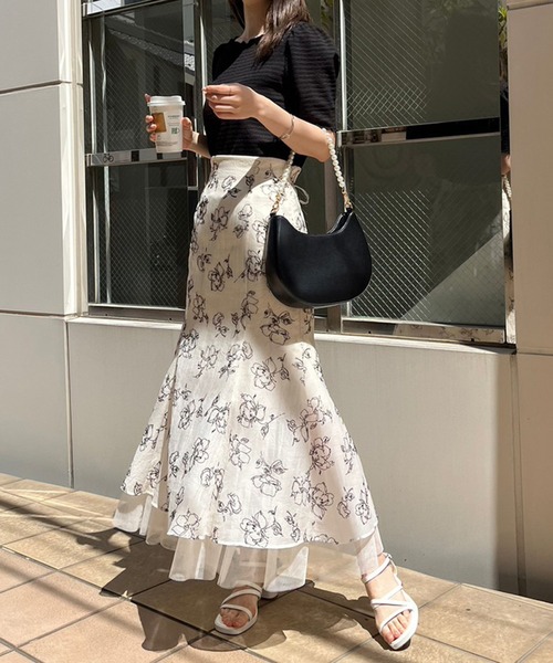 one after another NICE CLAUP（ワンアフターアナザーナイスクラップ）の「カットジャガードTee（Tシャツ/カットソー・レディース・ホワイト系その他/ホワイト/ブラック/アイボリー・FREE）」の8枚目の写真