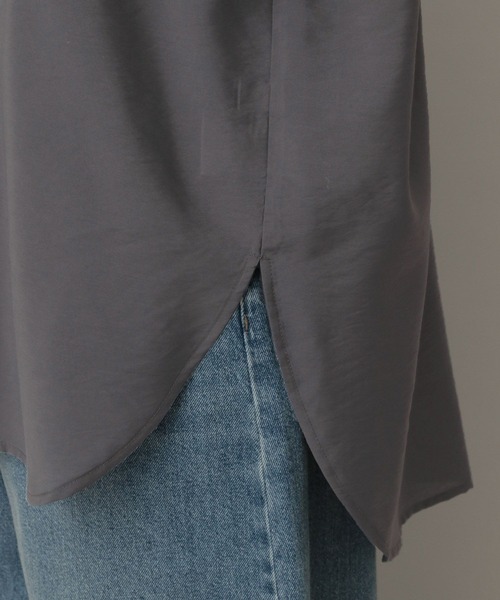 A part by（アパートバイ）の「シアーカイキンBIGシャツ（シャツ/ブラウス・レディース・チャコールグレー/オフホワイト/ライトベージュ/グリーン系その他4/ブラウン/ベージュ/アイボリー/ブルー系その他4/グレー系その他6/ダークブラウン/グリーン系その他2/ブラック/ブルー系その他5/ホワイト系その他6・FREE）」の19枚目の写真