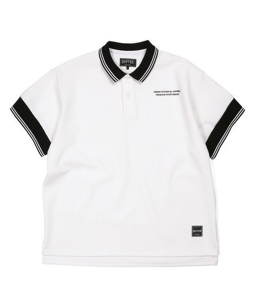 The DUFFER of ST.GEORGE（ザダファーオブセントジョージ）の「〔BLACK LABEL〕"A-PACK" LOOSE POLO ：モノトーン オーバーサイズ ポロシャツ（ポロシャツ・メンズ・ホワイト/ブラック・LARGE/MEDIUM）」の5枚目の写真
