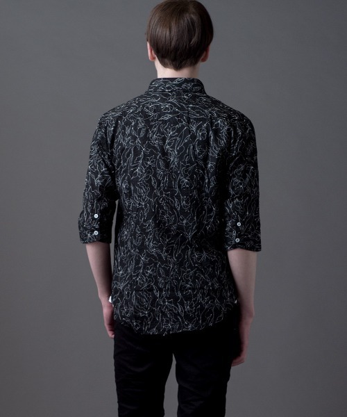 Buffalo Bobs（バッファローボブズ）の「ANTONIO-FIORE MW(アントニオ-フィオーレ ミラクルウェーブ)ホリゾンタルカラー 5分袖シャツ（シャツ/ブラウス・メンズ・ブラック/オフホワイト・2-3/1-2/3-4）」の11枚目の写真