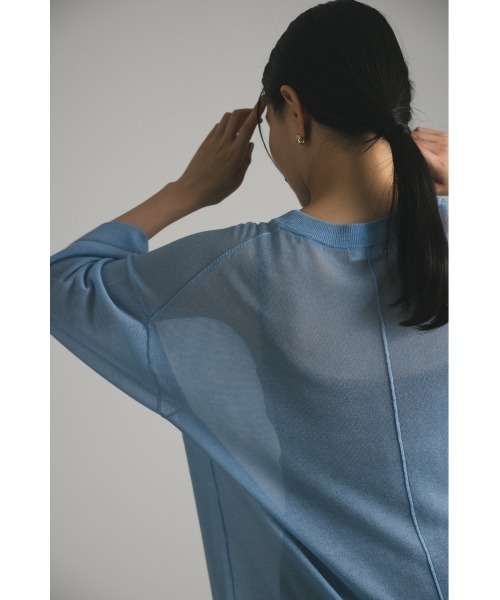 STYLEMIXER（スタイルミキサー）の「シアーニットルーズT（Tシャツ/カットソー・レディース・オレンジ/ブラック/サックスブルー/ホワイト・FREE）」の15枚目の写真