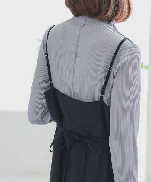 KOBE LETTUCE（コウベレタス）の「前後2wayメロウハイネックトップス（Tシャツ/カットソー・レディース・グレー/ブラック/グレイッシュベージュ/ホワイト系・FREE）」の4枚目の写真