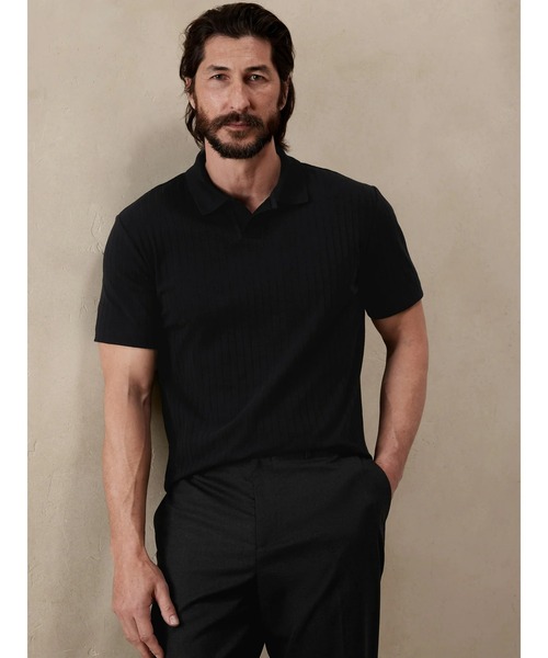BANANA REPUBLIC FACTORY STORE(バナナリパブリック ファクトリーストア)の「BANANA REPUBLIC FACTORY STORE リブニットポロシャツ(ポロシャツ・メンズ・ホワイト/ブラック/ブラウン・M/L/XL/S)」の2枚目の写真