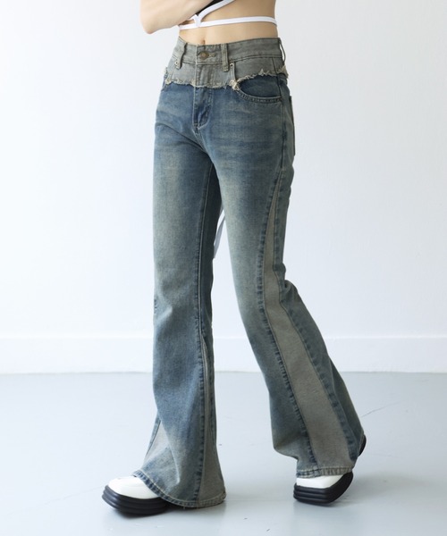 FOLLOWIN(フォロウィン)の「リメイクライクウォッシングブーツカットデニムパンツ(デニムパンツ・レディース・ブルー・X-LARGE/SMALL/MEDIUM/LARGE)」の19枚目の写真