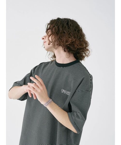 CRAFT STANDARD BOUTIQUE(クラフトスタンダードブティック)の「リサイクル20/2ボーダー天竺ロゴ刺繍S/STEE(Tシャツ/カットソー・メンズ・オリーブ/ブラック/オフホワイト・M/L/XL)」の12枚目の写真