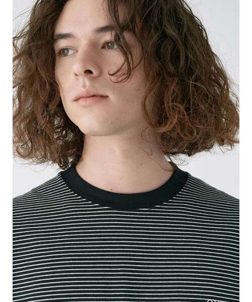 CRAFT STANDARD BOUTIQUE(クラフトスタンダードブティック)の「リサイクル20/2ボーダー天竺ロゴ刺繍S/STEE(Tシャツ/カットソー・メンズ・オリーブ/ブラック/オフホワイト・M/L/XL)」の14枚目の写真