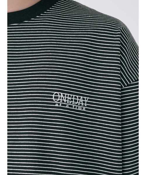 CRAFT STANDARD BOUTIQUE(クラフトスタンダードブティック)の「リサイクル20/2ボーダー天竺ロゴ刺繍S/STEE(Tシャツ/カットソー・メンズ・オリーブ/ブラック/オフホワイト・M/L/XL)」の15枚目の写真