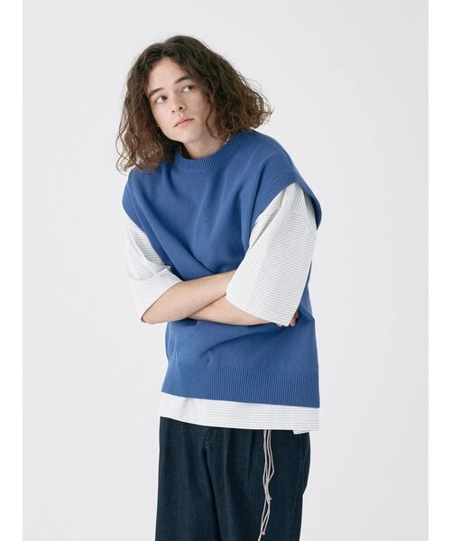 CRAFT STANDARD BOUTIQUE(クラフトスタンダードブティック)の「リサイクル20/2ボーダー天竺ロゴ刺繍S/STEE(Tシャツ/カットソー・メンズ・オリーブ/ブラック/オフホワイト・M/L/XL)」の22枚目の写真