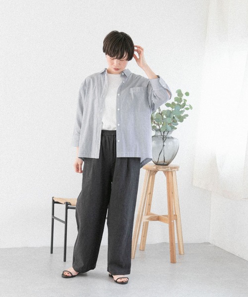 FORK&SPOON（フォークアンドスプーン）の「FORK&SPOON　コットンリネンテクスチャーパンツ（その他パンツ・レディース・ホワイト/ブラック/ブラウン・2/1）」の22枚目の写真