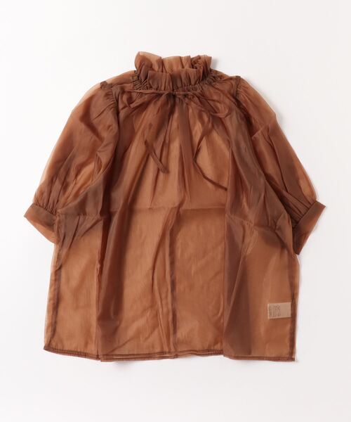 Per sist ence(パーシエンス)の「Per sist ence/パーシエンス オーガンジーシアーギャザーネックブラウス(シャツ/ブラウス・レディース・グレー/ブラウン/ブラック/ホワイト・FREE)」の16枚目の写真