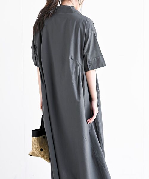 rps(アールピーエス)の「オープンカラーシャツワンピース(シャツワンピース・レディース・カーキ/ダークグリーン/チャコールグレー・フリー)」の10枚目の写真