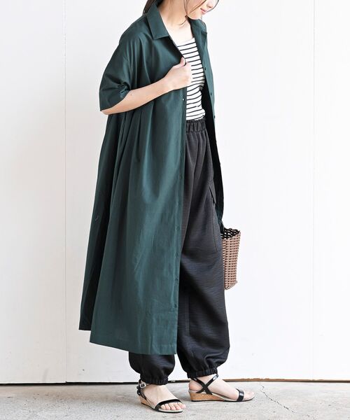 rps(アールピーエス)の「オープンカラーシャツワンピース(シャツワンピース・レディース・カーキ/ダークグリーン/チャコールグレー・フリー)」の16枚目の写真