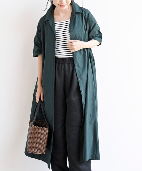 rps(アールピーエス)の「オープンカラーシャツワンピース(シャツワンピース・レディース・カーキ/ダークグリーン/チャコールグレー・フリー)」の17枚目の写真