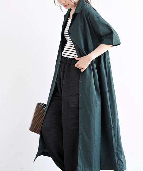 rps(アールピーエス)の「オープンカラーシャツワンピース(シャツワンピース・レディース・カーキ/ダークグリーン/チャコールグレー・フリー)」の18枚目の写真