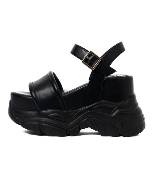 R&E(アールアンドイー)の「【R&E】厚底ラバーストラップサンダル(サンダル・レディース・ブラック/アイボリー・S/M/L/LL)」の7枚目の写真