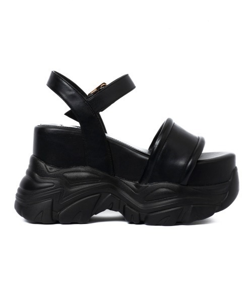 R&E(アールアンドイー)の「【R&E】厚底ラバーストラップサンダル(サンダル・レディース・ブラック/アイボリー・S/M/L/LL)」の9枚目の写真