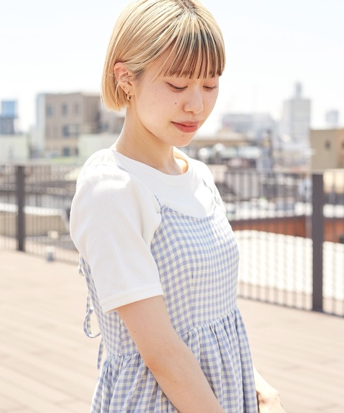 w closet(ダブルクローゼット)の「【カップ付き】アソートクルーネックプルオーバー(Tシャツ/カットソー・レディース・ブラック/ホワイト×ブラック/イエロー系その他/ブラウン系その他/オフホワイト・FREE)」の14枚目の写真