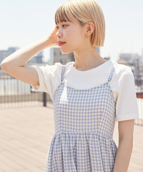 w closet(ダブルクローゼット)の「【カップ付き】アソートクルーネックプルオーバー(Tシャツ/カットソー・レディース・ブラック/ホワイト×ブラック/イエロー系その他/ブラウン系その他/オフホワイト・FREE)」の15枚目の写真