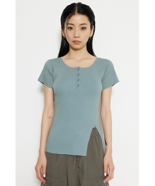 LAGUA GEM(ラグアジェム)の「HEM SLIT RIB ニット(ニット/セーター・レディース・レッド/ライトブルー/ブラック・FREE)」の13枚目の写真