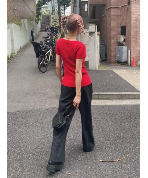 LAGUA GEM(ラグアジェム)の「HEM SLIT RIB ニット(ニット/セーター・レディース・レッド/ライトブルー/ブラック・FREE)」の17枚目の写真